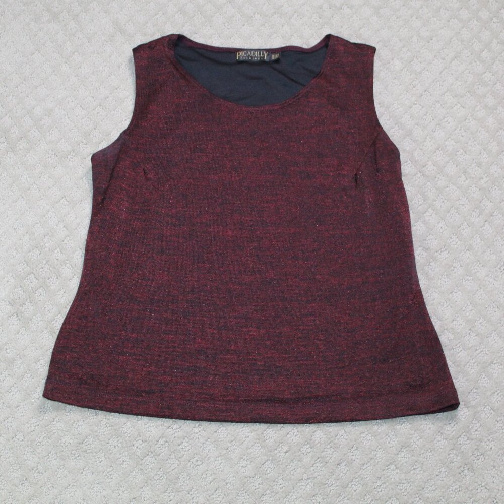 Picadilly Fashions Size M Red Black Stretchy Sleeveless Top